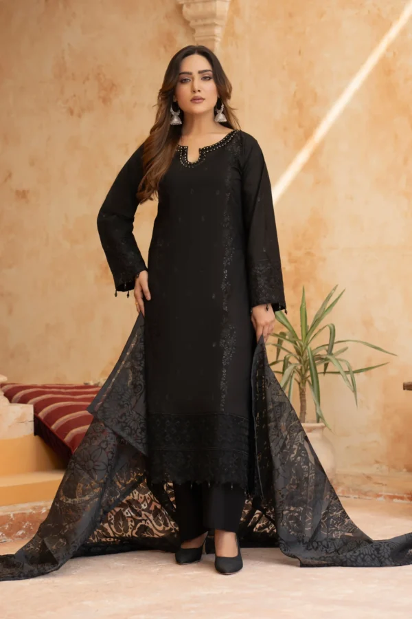 Sequence Elegance Lawn Black Outfit